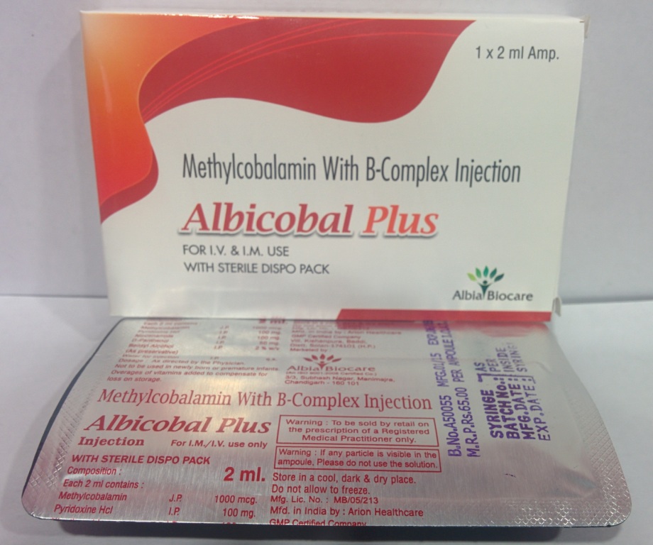 ALBICOBAL PLUS | Mecobalamin 1000mcg + Nicotinamide 10mg + Vitamin B6 100mg (with Dispo pack) ALBICOBAL PLUS | Mecobalamin 1000mcg + Nicotinamide 10mg + Vitamin B6 100mg (with Dispo pack)